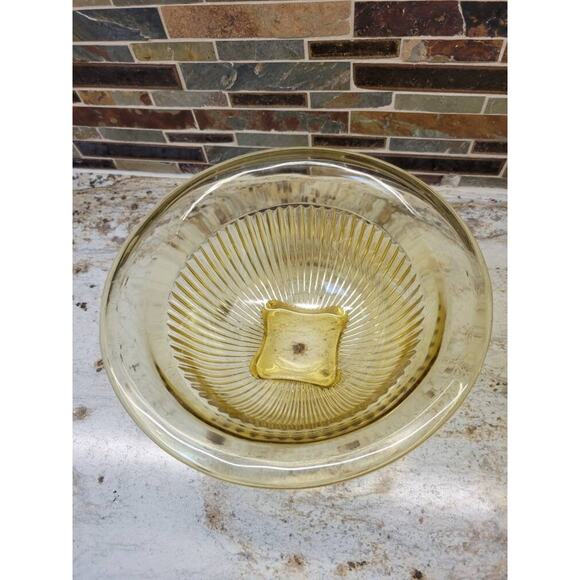 2 Vintage Amber Mixing Bowl, Federal Ribbed Golden Glo Glass, 8-1/2" & 9-1/2" - Picture 3 of 6